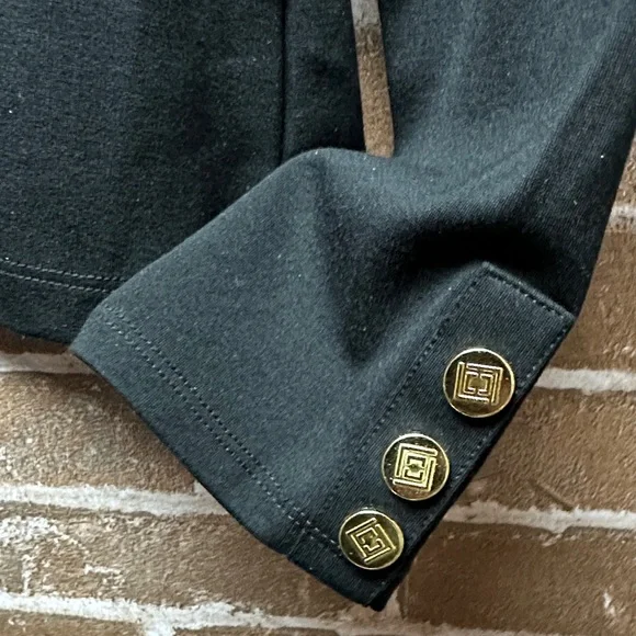 Liz Claiborne Black Top with Gold Accents - Picture 6 of 7